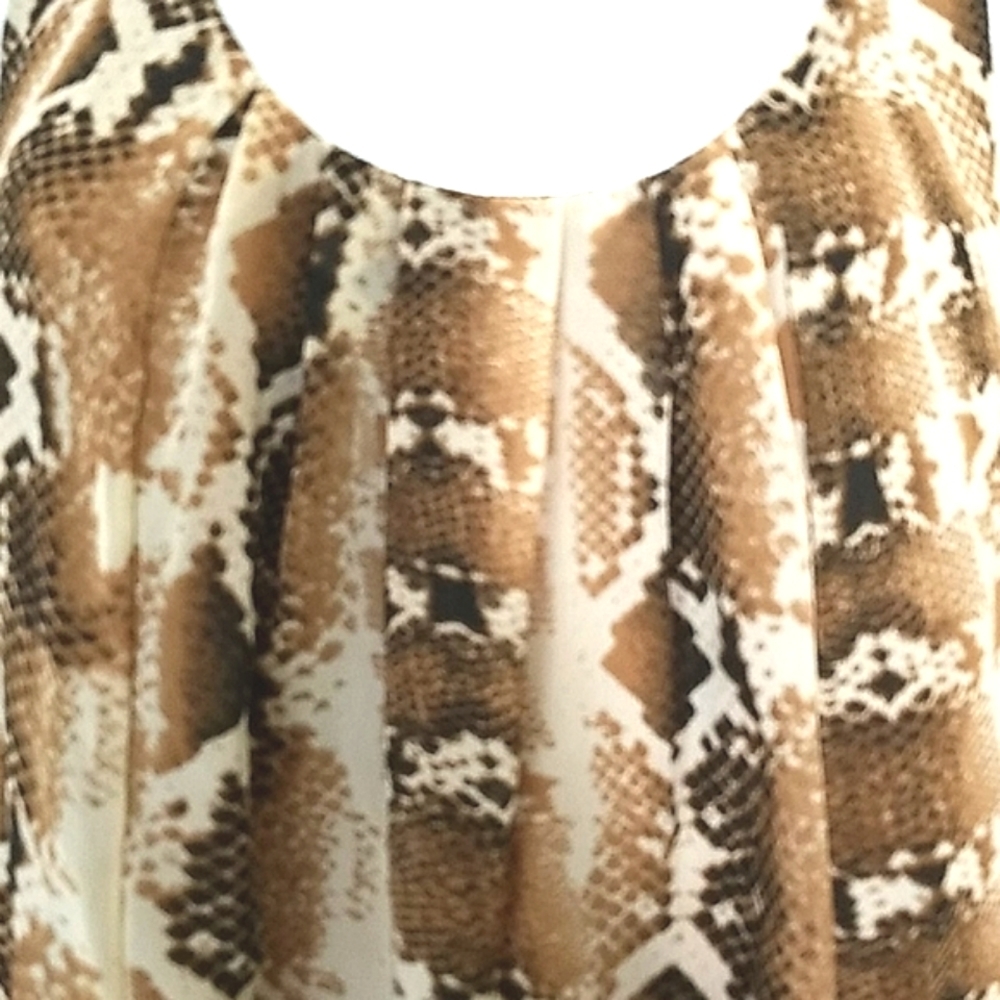 Sundress Belted Python Snake Print Lined Chiffon … - image 6